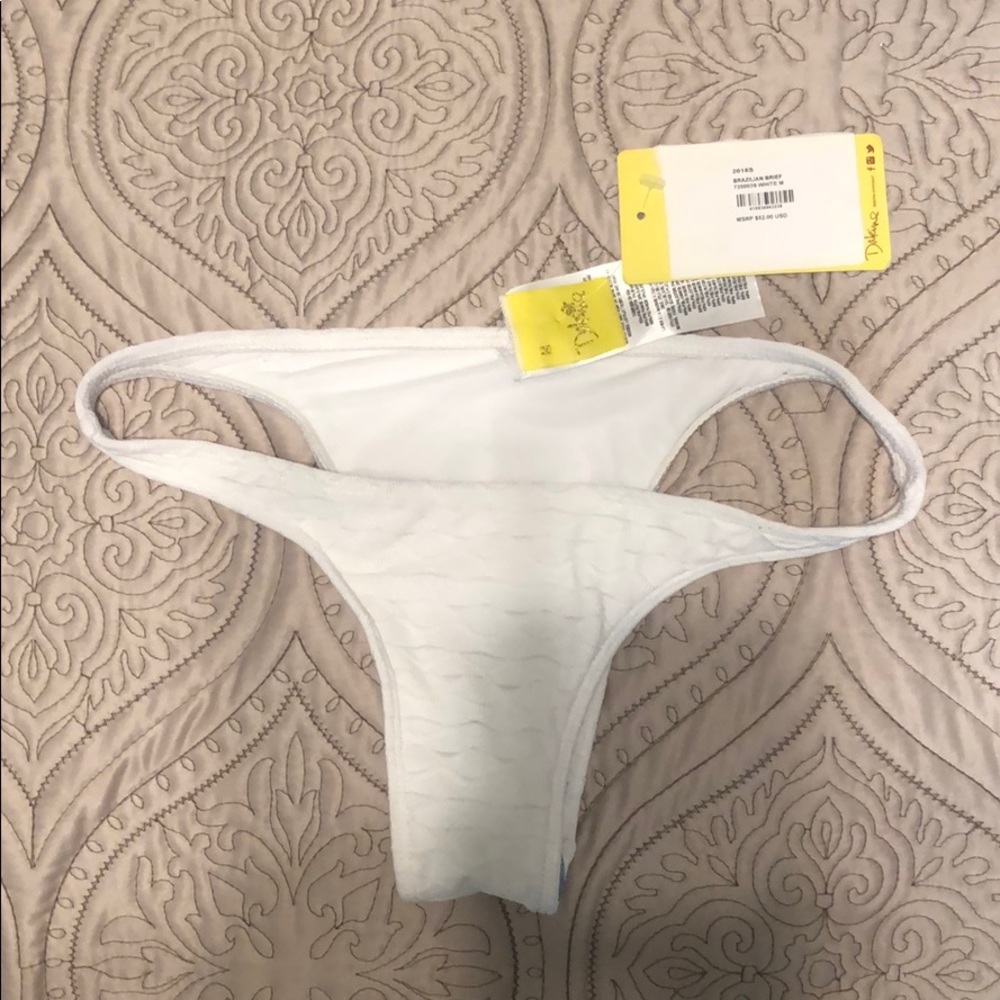 NWT White Brazilian swim bottoms M
